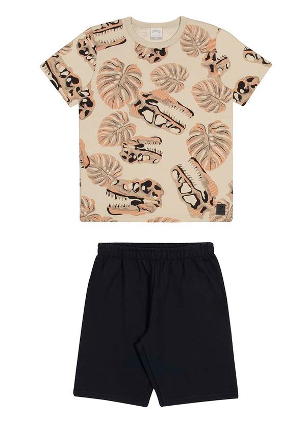 Alakazoo - Conjunto Menino Camiseta com Estampa Dino Bege 2