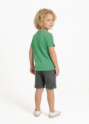 Fakini - Conjunto Menino Camiseta Dino e Bermuda Verde - FAKINI