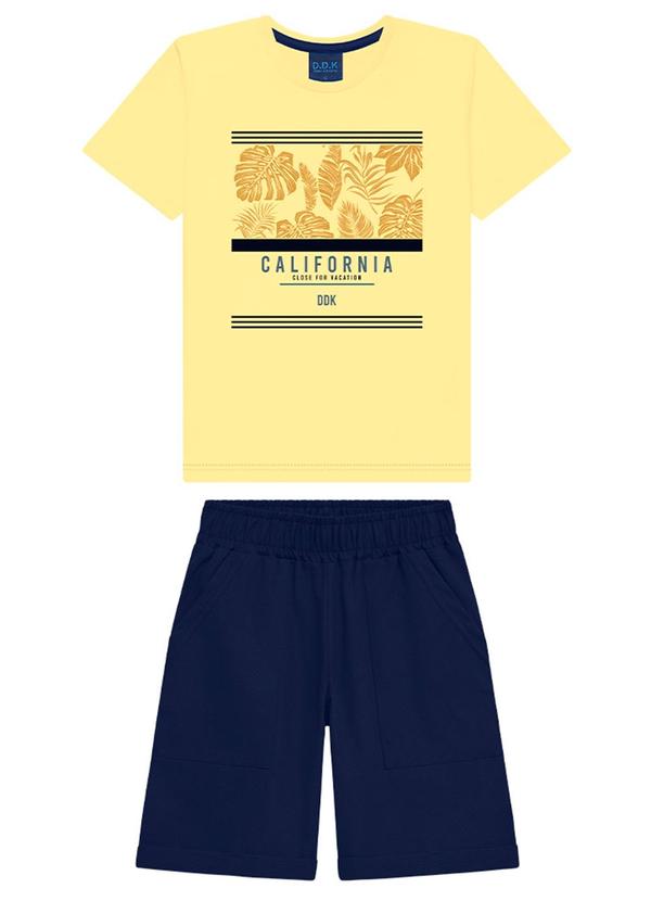 Ddk - Conjunto Menino Camiseta e Bermuda Amarelo