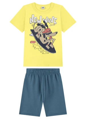 Marlan - Conjunto Menino Camiseta e Bermuda Amarelo - MARLAN