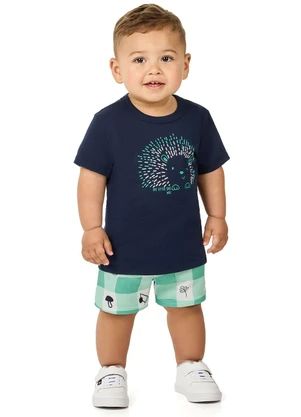Marlan - Conjunto Menino Camiseta e Bermuda Azul - MARLAN