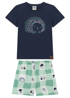Marlan - Conjunto Menino Camiseta e Bermuda Azul - MARLAN