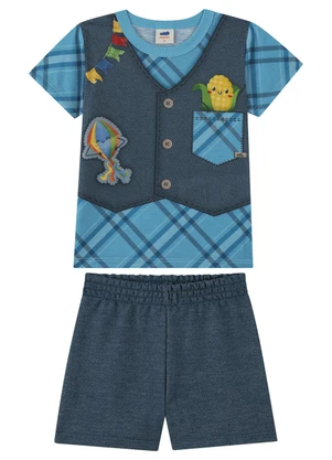Marlan - Conjunto Menino Camiseta e Bermuda Azul - MARLAN
