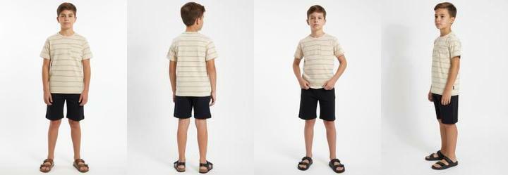 Conjunto Menino Camiseta e Bermuda Bege