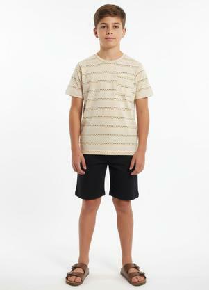 Conjunto Menino Camiseta e Bermuda(Bege)