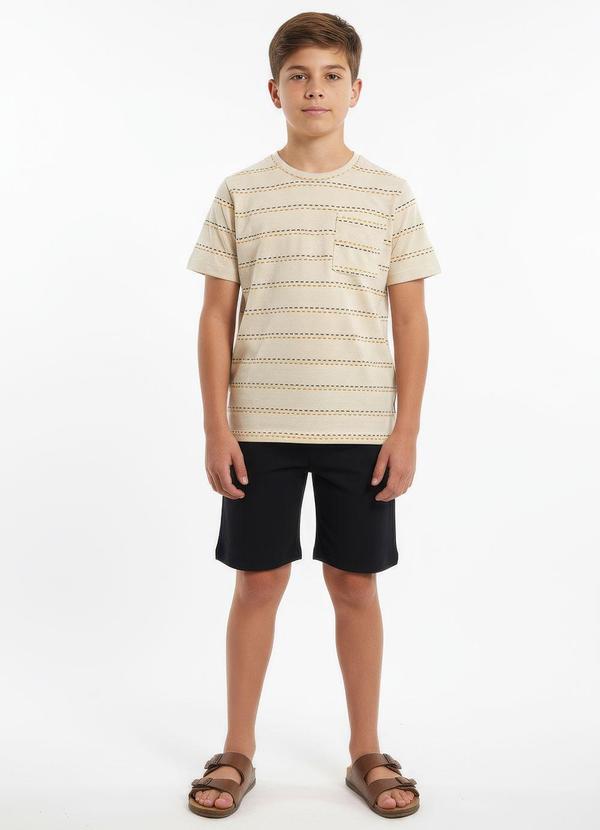 Conjunto Menino Camiseta e Bermuda(Bege)