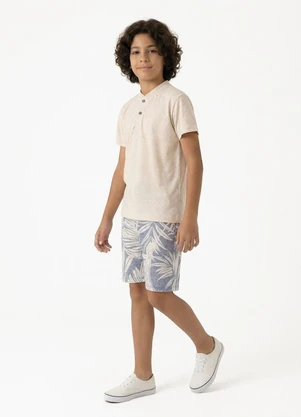 Fakini - Conjunto Menino Camiseta e Bermuda Bege - FAKINI
