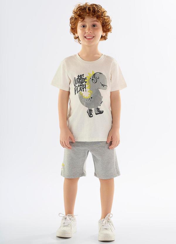 Up Baby - Conjunto Menino Camiseta e Bermuda Bege 1