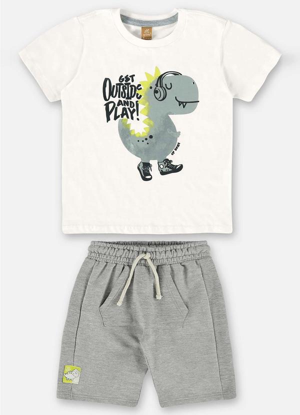 Up Baby - Conjunto Menino Camiseta e Bermuda Bege 2