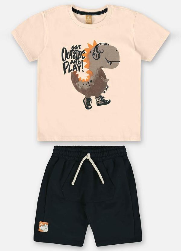 Up Baby - Conjunto Menino Camiseta e Bermuda Bege 2