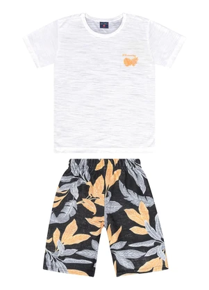 Guloseima - Conjunto Menino Camiseta e Bermuda Bege - GULOSEIMA