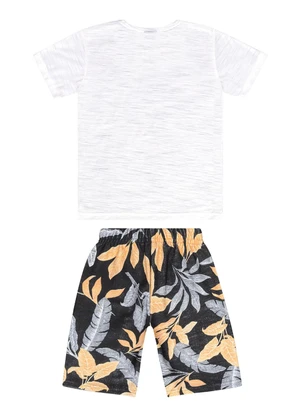 Guloseima - Conjunto Menino Camiseta e Bermuda Bege - GULOSEIMA