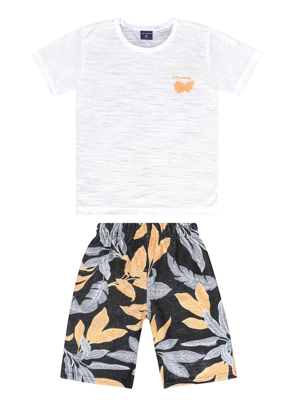 Guloseima - Conjunto Menino Camiseta e Bermuda Bege