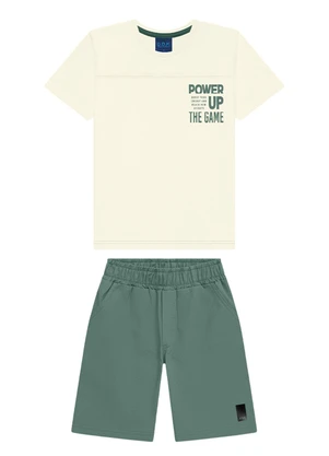 Ddk - Conjunto Menino Camiseta e Bermuda Bege - DDK