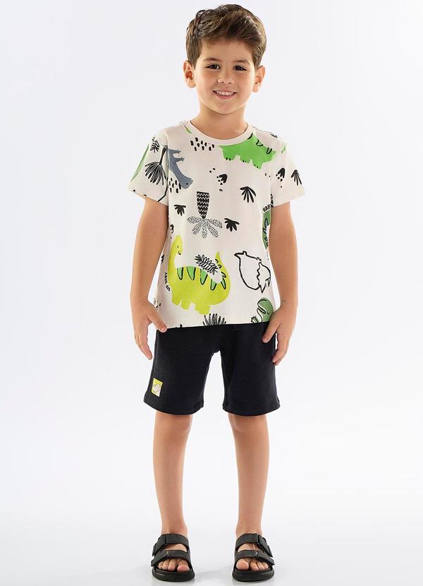 Up Baby - Conjunto Menino Camiseta e Bermuda Branco