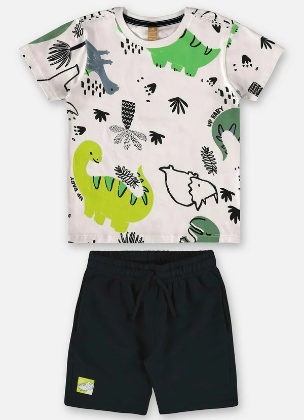 Up Baby - Conjunto Menino Camiseta e Bermuda Branco 2