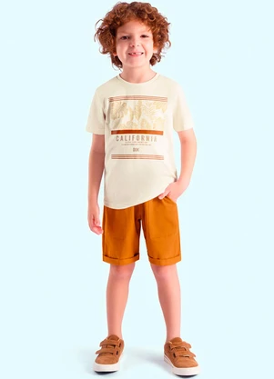 Ddk - Conjunto Menino Camiseta e Bermuda Branco - DDK