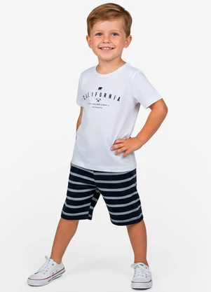 Select - Conjunto Menino Camiseta e Bermuda Branco - SELECT