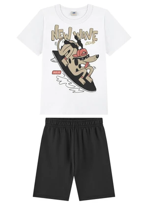 Marlan - Conjunto Menino Camiseta e Bermuda Branco - MARLAN