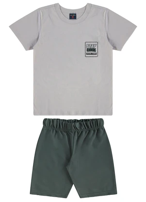 Guloseima - Conjunto Menino Camiseta e Bermuda Cinza - GULOSEIMA
