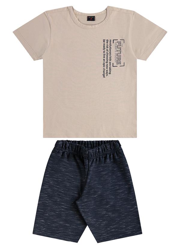 Guloseima - Conjunto Menino Camiseta e Bermuda Cinza