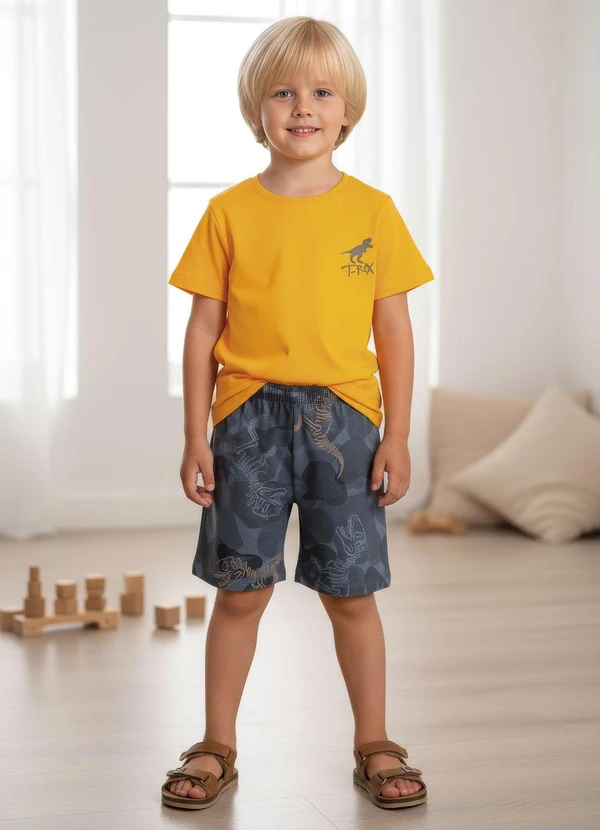 Multimarcas - Conjunto Menino Camiseta e Bermuda Laranja 4