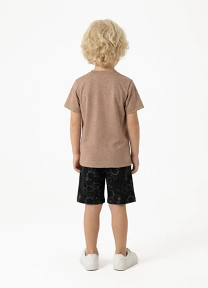 Fakini - Conjunto Menino Camiseta e Bermuda Marrom - FAKINI