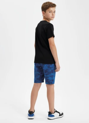 Multimarcas - Conjunto Menino Camiseta e Bermuda Preto - MULTIMARCAS