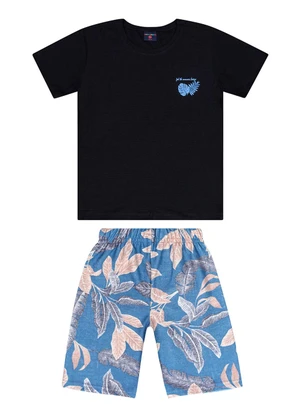 Guloseima - Conjunto Menino Camiseta e Bermuda Preto - GULOSEIMA