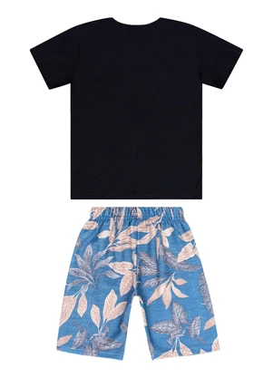 Guloseima - Conjunto Menino Camiseta e Bermuda Preto - GULOSEIMA