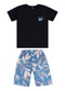 Guloseima - Conjunto Menino Camiseta e Bermuda Bege - variação: Preto