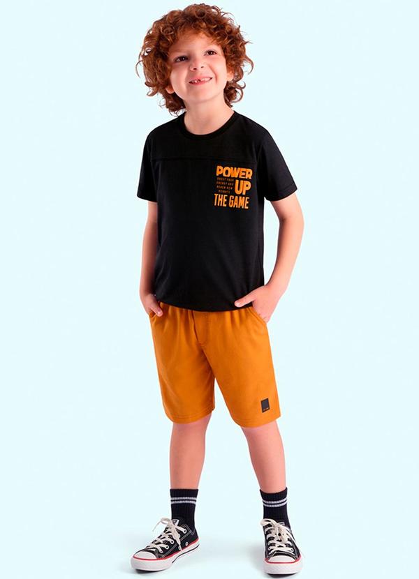 Ddk - Conjunto Menino Camiseta e Bermuda Preto