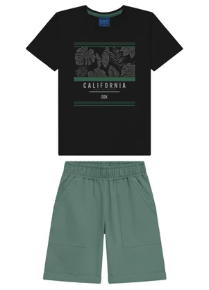 Ddk - Conjunto Menino Camiseta e Bermuda Preto - DDK