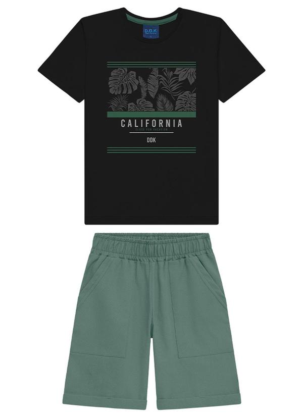 Ddk - Conjunto Menino Camiseta e Bermuda Preto