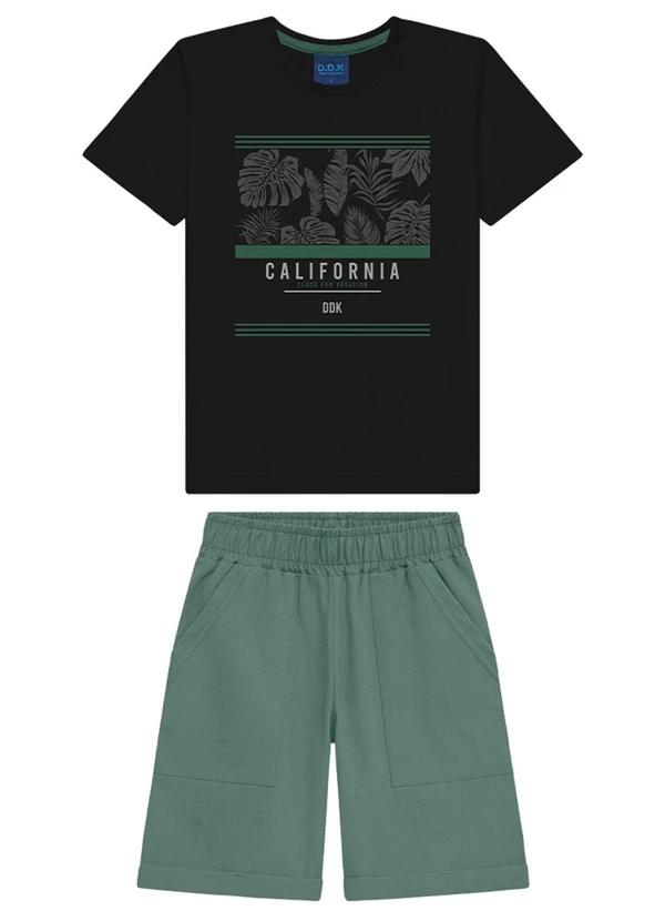 Ddk - Conjunto Menino Camiseta e Bermuda Preto