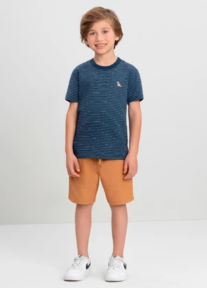Conjunto Menino Camiseta e Bermuda Quimby Azul - QUIMBY