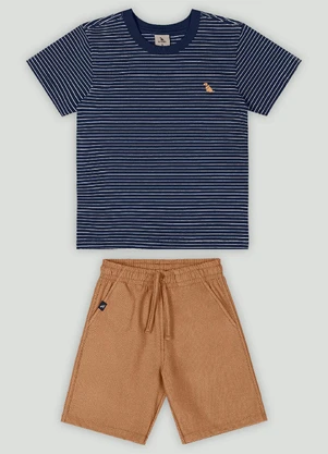 Conjunto Menino Camiseta e Bermuda Quimby Azul - QUIMBY
