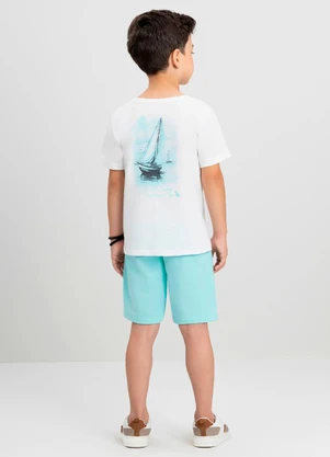 Conjunto Menino Camiseta e Bermuda Quimby Branco - QUIMBY