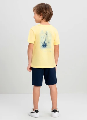 Conjunto Menino Camiseta e Bermuda Quimby Branco - QUIMBY