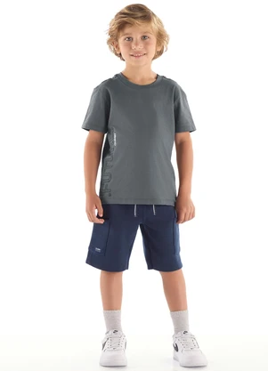 Quimby - Conjunto Menino Camiseta e Bermuda Cinza - QUIMBY
