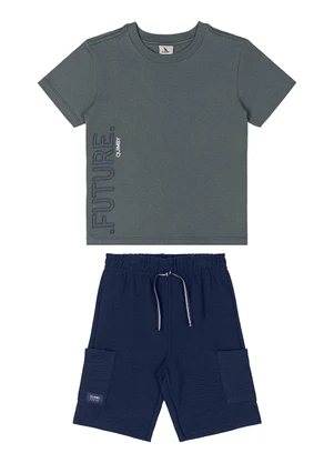Quimby - Conjunto Menino Camiseta e Bermuda Cinza - QUIMBY