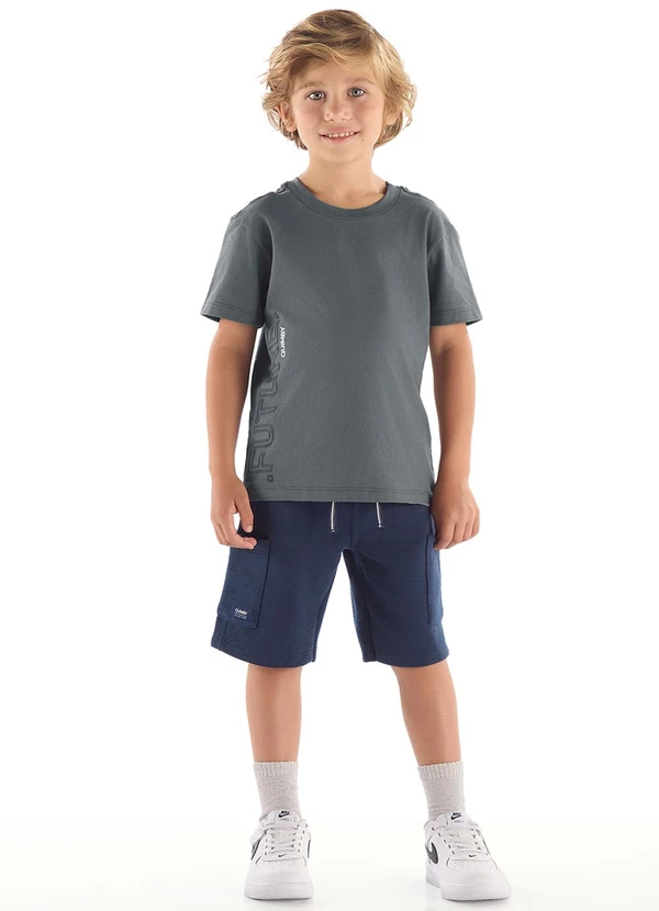 Quimby - Conjunto Menino Camiseta e Bermuda Cinza