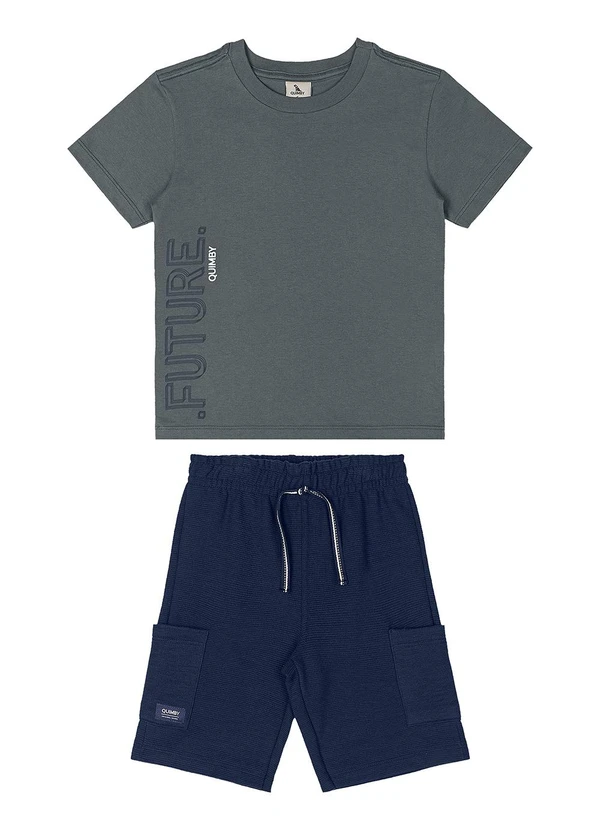 Quimby - Conjunto Menino Camiseta e Bermuda Cinza 2