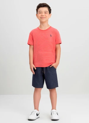 Conjunto Menino Camiseta e Bermuda Quimby Vermelho - QUIMBY