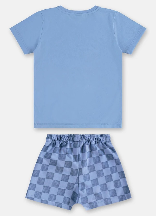 Três e Já - Conjunto Menino Camiseta e Bermuda Azul 3