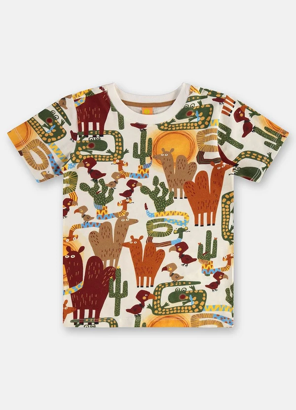 Três e Já - Conjunto Menino Camiseta e Bermuda Bege 4