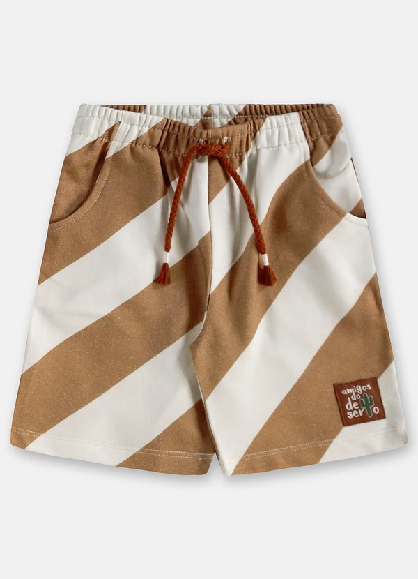 Três e Já - Conjunto Menino Camiseta e Bermuda Bege 5