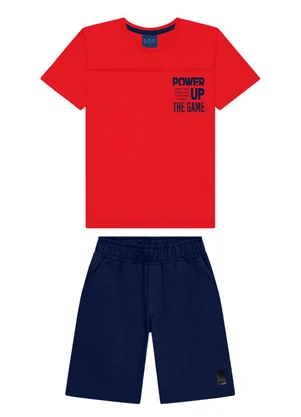 Ddk - Conjunto Menino Camiseta e Bermuda Vermelha - DDK