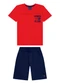 Ddk - Conjunto Menino Camiseta e Bermuda Vermelha - variação: Vermelha