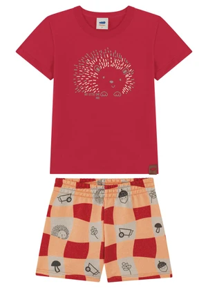 Marlan - Conjunto Menino Camiseta e Bermuda Vermelho - MARLAN